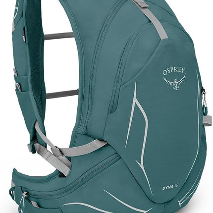 Gilet d'hydratation de course Osprey Dyna 15L pour femme avec réservoir Hydraulics, bleu cascade/doublure argentée, taille M/L
