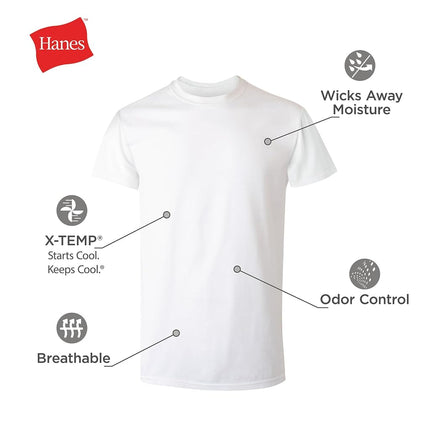 Hanes Men's X-temp Comfort Cool Crewneck 5-pack Undershirt, White, M UK