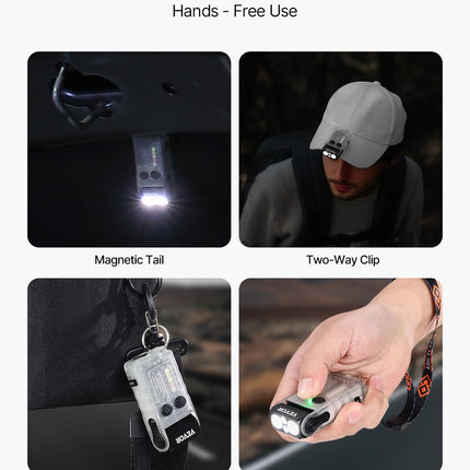 VEVOR Rechargeable Keychain Flashlight, Mini LED Flashlight with 13 Lighting Modes, Portable Pocket Flashlight with Clip, Magnetic Tail & 180° Rotating Head for Everyday Carry, Camping, Emergencies