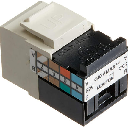Leviton 5G108-BT5 GigaMax 5E QuickPort Connector, Cat 5E, Light Almond, 25-Pack