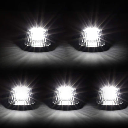 DNA MOTORING CBL-F15080-CH-W 5x LED Cab Roof Top Marker Lights+Switch [For 80-96 Ford F150/F250/F350/F450]