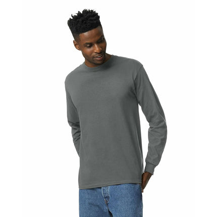 Gildan Unisex's Ultra Cotton Long Sleeve T-Shirt, Style G2400, Multipack, Charcoal (3-Pack), XL (Pack of 3)