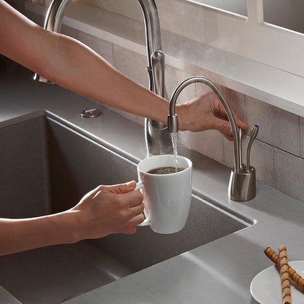 InSinkErator F-HC1100PN Mitigeur distributeur d'eau chaude et froide contemporain Indulge, nickel poli