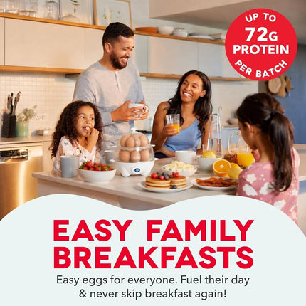 Cocina huevos Dash Deluxe rápida para huevos duros, escalfados, revueltos, tortillas, vegetales al vapor, dumplings y más, capacidad para 12 unidades, con función de apagado automático - Blanco