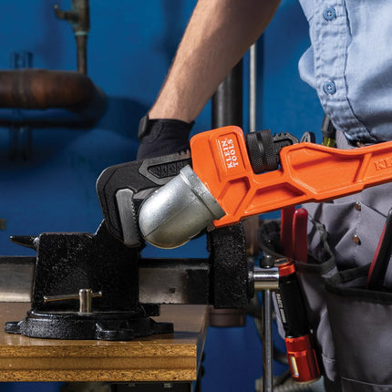 KLEIN TOOLS 68228 18-Inch Cast Iron Pipe Wrench, Heavy Duty Adjustable Plumbing Wrench with I-Beam Handle, 2-1/2-Inch Jaw Capacity