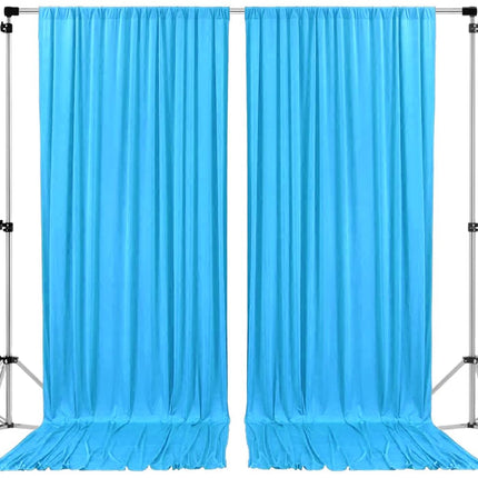 AK TRADING CO. 10 feet x 10 feet Polyester Backdrop Drapes Curtains Panels with Rod Pockets - Wedding Ceremony Party Home Window Decorations - Turquoise