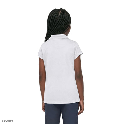 IZOD Girls' School Uniform Short Sleeve Performance Polo, White, 16-18 Plus