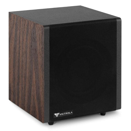 Victrola Premiere S1 Subwoofer autoamplificado, Woofer de 6,5" de disparo frontal, Radiador pasivo de 6,5" y Amplificador integrado de 70W, Subwoofer inalámbrico con Bluetooth 5.0, Funciona con la barra de sonido tocadiscos Premiere V1