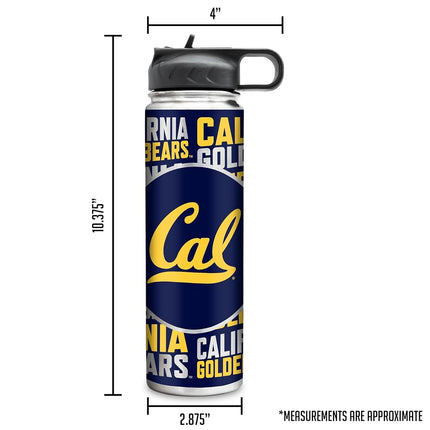 Rico Industries NCAA Cal Berkeley Golden Bears 22oz Stainless Steel Tumbler with Lid - Great for Coffee, Tea, Water or Cocktails