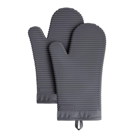 KitchenAid Ribbed Soft Silicone Oven Mitt Set, Cha