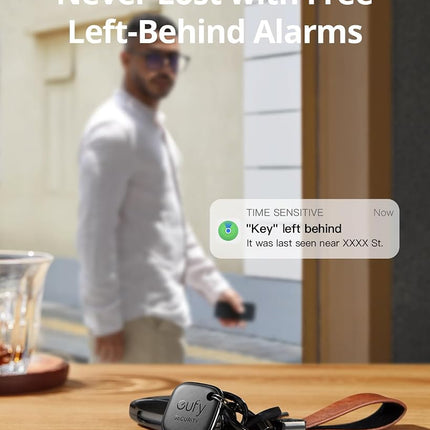 eufy Security SmartTrack Link Bluetooth Item Finder and Key Finder, Works with Apple Find My (iOS only), Find your Remote, Luggage, Phone, and More, Water Resistant (Android Not Supported),4 pack