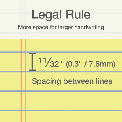Oxford Premium Legal Pads, 12 Pack, Premium Note Pads, 50 Legal Rule 8.5" x 11" Sheets, Canary Yellow Paper with Firm Back, Professional Legal and Office Notepads