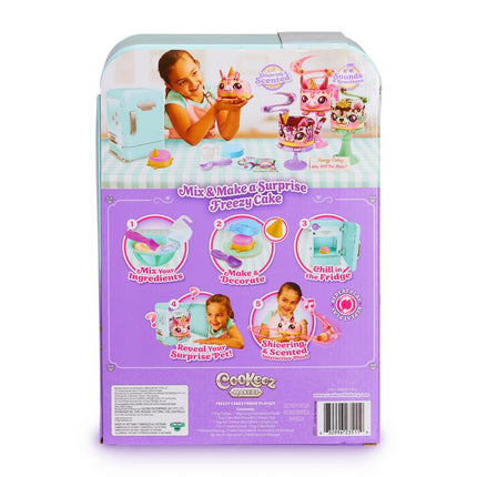 Cookeez Makery Freezy Cakez Mix & Decorate your plush best friend! Place your cake mix in the freeze And Be Amazed When A Scented, Shivering, Interactive Plush Friend comes out!