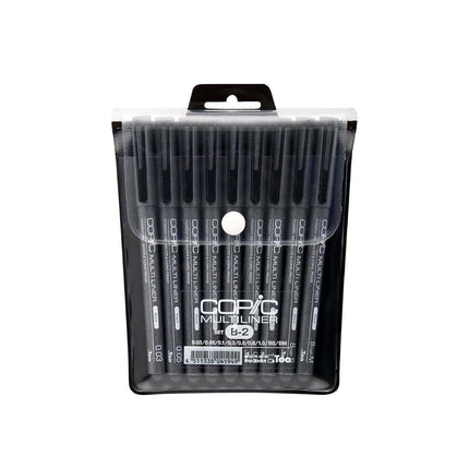 Copic Markers 9-Piece Multiliner Inking Pen Set B-2, Black (MLB2)
