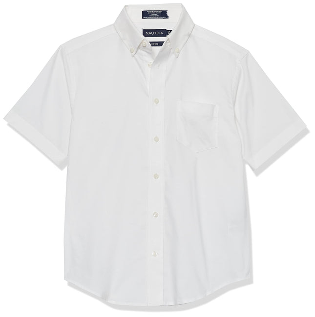 Nautica Boys' School Uniform Short Sleeve Button-D
