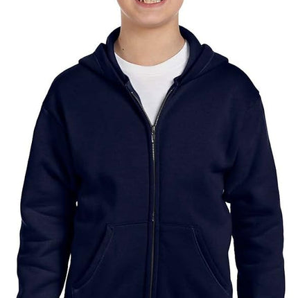 Hanes Boys' Eco Smart Zip Hoodie, Navy, Small