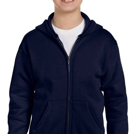 Hanes Boys' Eco Smart Zip Hoodie, Navy, Large