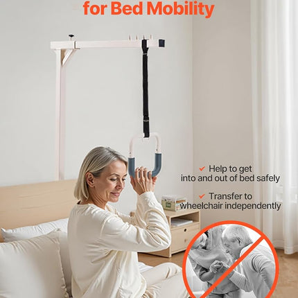 VEVOR Trapeze Bar for Bed Mobility, Heavy-Duty Steel Free Standing Trapeze Bar 250 LBS Weight Capacity, Hospital Bed Pull Up Assist for Elderly & Disabled, Ideal for Hospitals, Nursing Home, Home Care