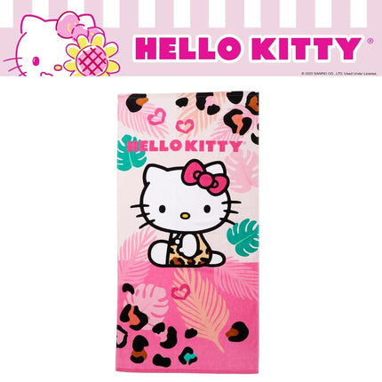 Franco Hello Kitty Ensemble de 2 pièces Serviette en coton doux et absorbant pour bain/piscine/plage avec gant de toilette, 127 cm x 63,5 cm, (produit sous licence officielle)