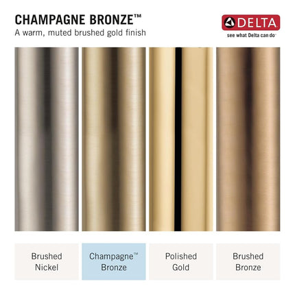 Delta Faucet 4 Inch Tile-In Square Shower Floor Drain Gold, Shower Drain Kit, Square Shower Drain, Chrome Shower Drain, Shower Floor Drain, Champagne Gold DT062412-CZ