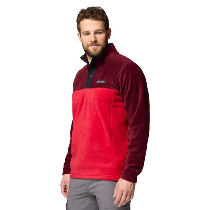 Columbia Men's Steens Mountain Half Snap 2, Fleece Pull Over, Mtn Red/Rich Wine/Black, XXL