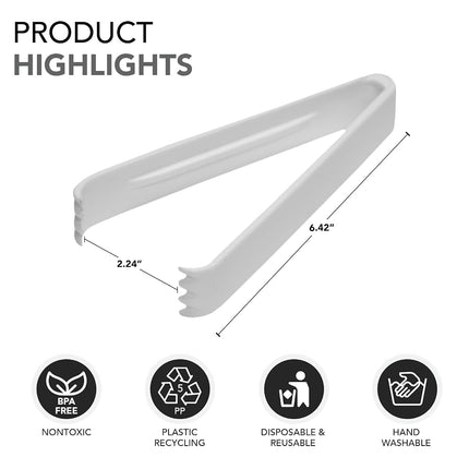 Party Essentials TN-65W Pinza de plástico de alta calidad, 16.5 cm de largo, blanco (Caja de 144)