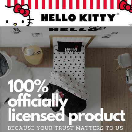 Franco Hello Kitty Bedding Super Soft Microfiber 3 Piece Twin Sheet Set, (Official Licensed Product)