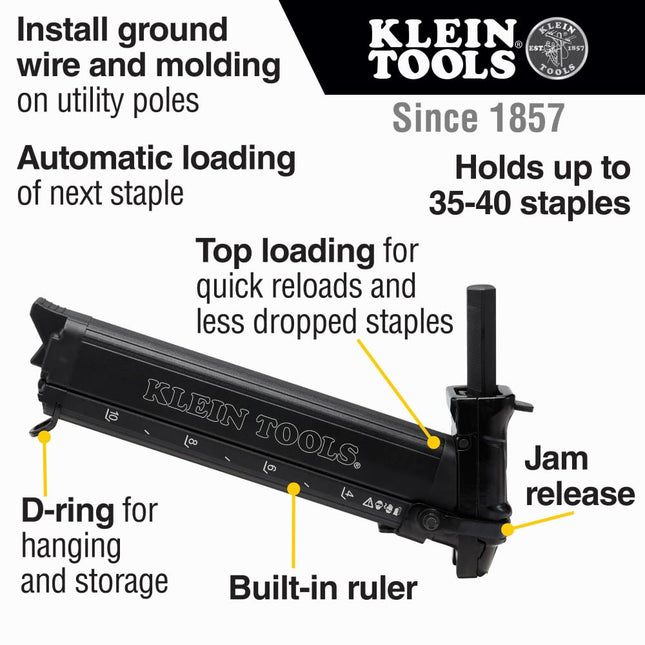 Heavy Duty Staple Starter for Utility Applications, Holds 35-40 Staples, Use with Klein Tools Staples (Cat. No. STP001) Klein Tools STP100