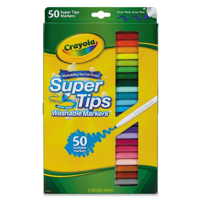 50ct Washable Super Tips Markers 50 Color Variety,