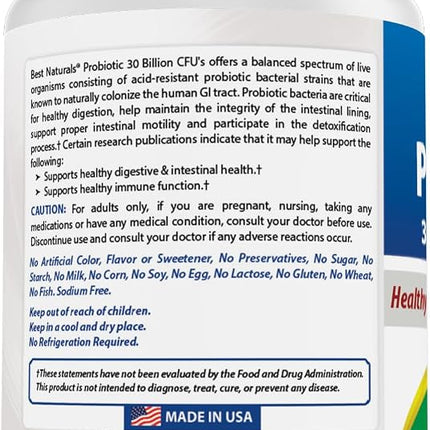 Best Naturals - Probiotic Healthy Intestinal Flora 30 Billion CFU - 60 VCap(s)