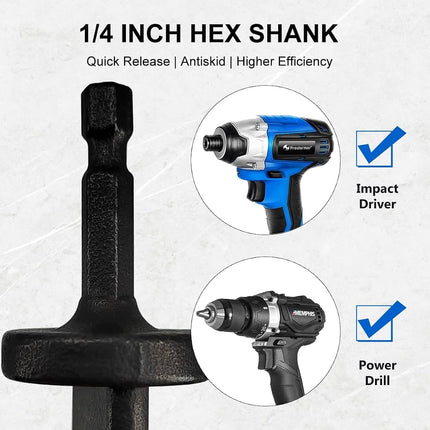 Hymnorq 6-Piece HVAC Copper Pipe Swaging Tool Drill Bit Set 1/4"-7/8" Hex