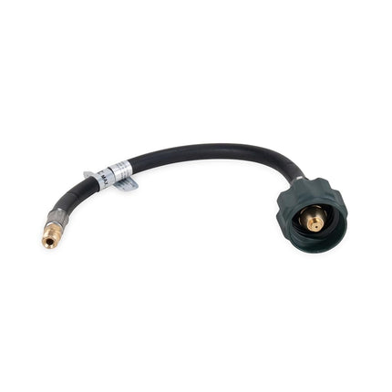 Conector de manguera de propano flexible Camco | Diseñado para conectar a un regulador de propano de RV o remolque | Las características de seguridad incluyen protección térmica y protección contra exceso de flujo | 12 pulgadas (59053)