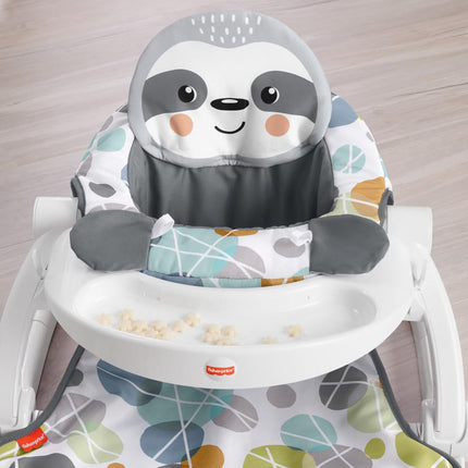 Fisher-Price Portable Baby Chair Sit-Me-Up Floor Seat with Snack Tray, Newborn Sensory Activity Toys & Plush Cute Sloth Washable Pad