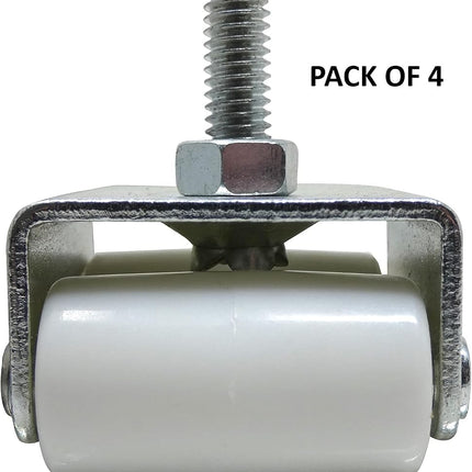 Shepherd Hardware 9441 7/8-Inch Threaded Stem Appliance Caster, Dual Wheels, 4-Pack