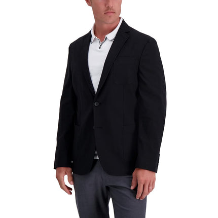 Haggar Men's Smart Wash Highland Blazer Tailored Fit, Black, XL