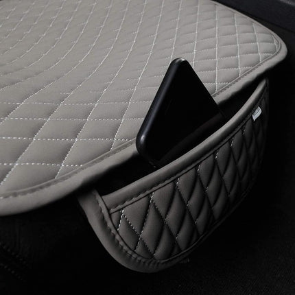 West Llama Pu Leather Car Seat Bottom Covers Protectors Include 1 Pair Front Driver Seat Pad Mat and 1 Rear Bench Cover Universal Fit 90% Vehicles,Gray