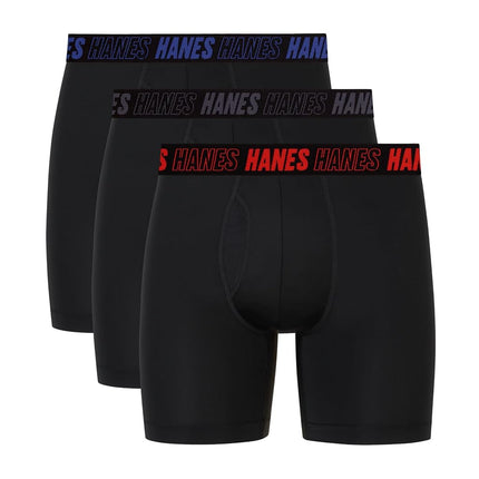 Hanes Men's Moves Performance Boxer Brief, Total S