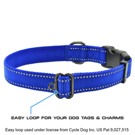 Max and Neo Collier Réfléchissant en Nylon avec Boucle NEO pour Chien - Pour chaque collier vendu, nous en faisons don à un refuge pour chiens (Grand, Orange)