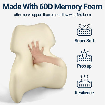Long Back Lumbar Support Pillow - Fully Entire Back Support - Back Pain Relief and Posture Improved - Memory Foam Back Pillow Cushion for Office Chair, Gaming Chair, Recliner, Car Driving, Blue