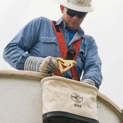 KLEIN TOOLS 5144 Aerial Oval Bucket 15 Pockets with Hooks, Natural, S