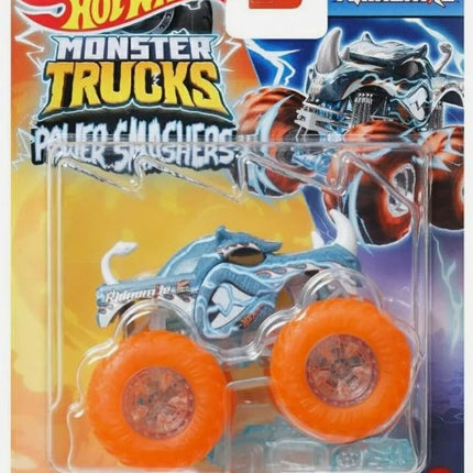 Hot Wheels Monster Trucks Novedad de 2024 Power Smashers a escala 1:64 (Rhinomite)