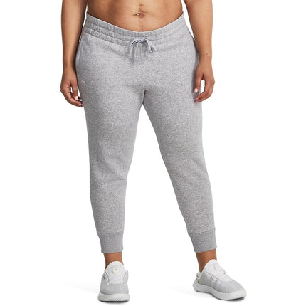 Under Armour Womens Rival Fleece Joggers Mod Gray/White XXL