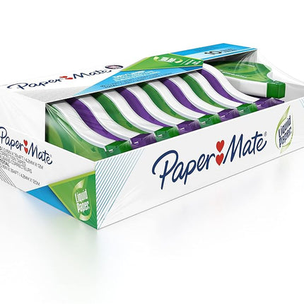 Paper Mate Liquid Paper DryLine, Extra Long Tape, Assorted Colors, 10 Count