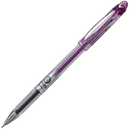 Stylo Gel Pentel Arts Slicci 0,25 mm, Pointe Extra Fine, Encre Violette, Boîte de 12 (BG202-V)
