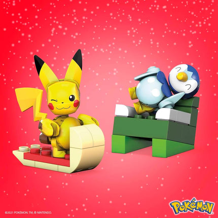 MEGA Pokémon Building Toys Set, Holiday Calendar with 202 Pieces, 2 Poseable Characters and Accessories, for Kids, GYG99