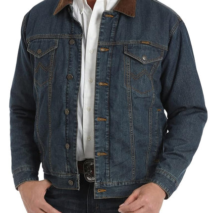 Wrangler Men's Concealed Carry Blanket Lined Denim Jacket, Indigo, XL Tall