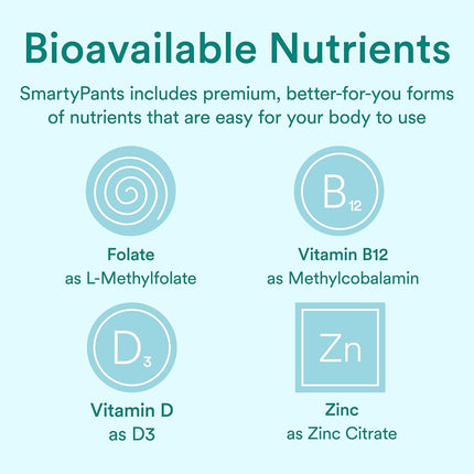 SmartyPants Prenatal Vitamins for Women, Sugar Free Multivitamin Gummies: Methylfolate, Omega 3 (ALA) Vitamin D3, C, Vitamin B12, B6, Vitamin A, K & Zinc, Erythritol Free, 60 Count (20 Day Supply)