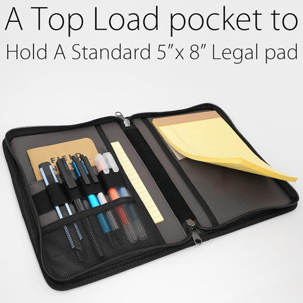 diodrio A5 Zipper Journal Notebook Cover with YKK for Moleskine Cahier LEUCHTTURM Journals Planners Sketchbook, Water Resistant, Refillable, Inner Pockets, Black DDNC-M3-ZIP Medium