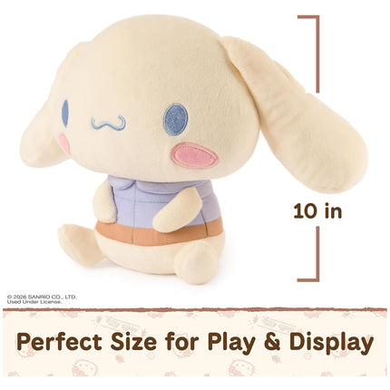 GUND Sanrio Cinnamoroll 10-Inch Plush Toy with Camping Outfit for Ages 1+