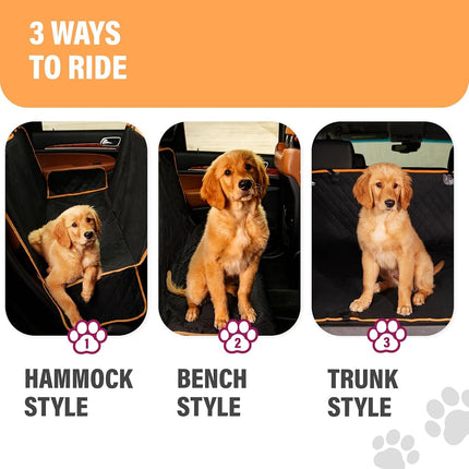 Active Pets Hammock Dog Back Seat Cover, Waterproof, Scratchproof, Nonslip Car/Truck/SUV Back Seat Protector